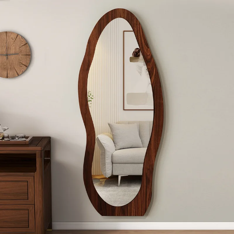Full body mirror Internet celebrity special-shaped mirror home floor mirror bedroom wall-mounted dressing mirror fitting mirror image 5