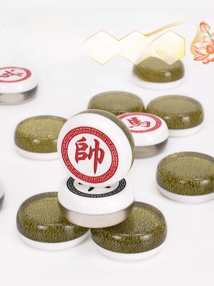 

Большой акриловый шахматный набор с эффектом хрусталя, небьющийся, для детей, немагнитный, традиционная китайская настольная игра в шахматы