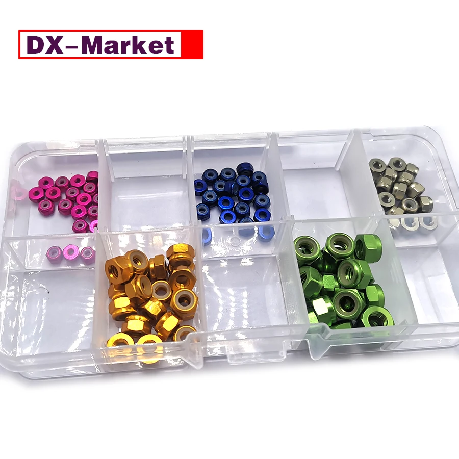 

M2 M2.5 M3 M4 M5 Aluminum Alloy Lock Nuts Kit 100 pieces ,Model Fastener,B065