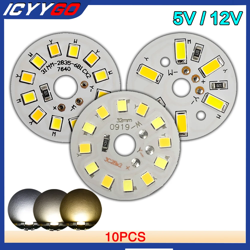 ICYYGO 10 sztuk 3W niskie napięcie DC5V 12V tablica świetlna LED dwukolorowe źródło światła 32MM 2835 5730 koraliki do lampy