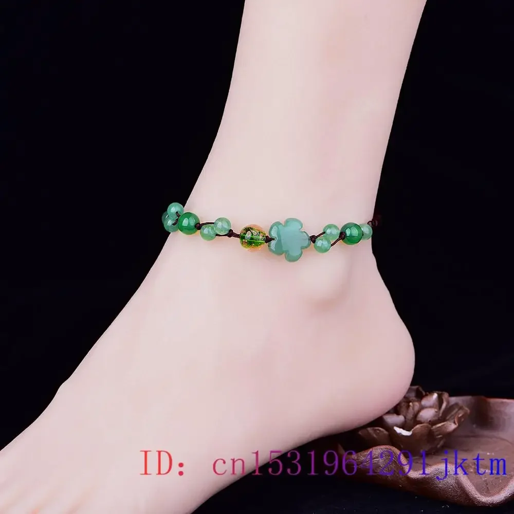 Ngọc Hoa Anklets Dành Cho Nữ Trang Sức Quà Tặng Xanh Lá Bùa Hộ Mệnh Đá Quý Đá Quý Nam Cao Cấp Thiết Kế Quà Tặng Thiên Nhiên Thật Thời Trang