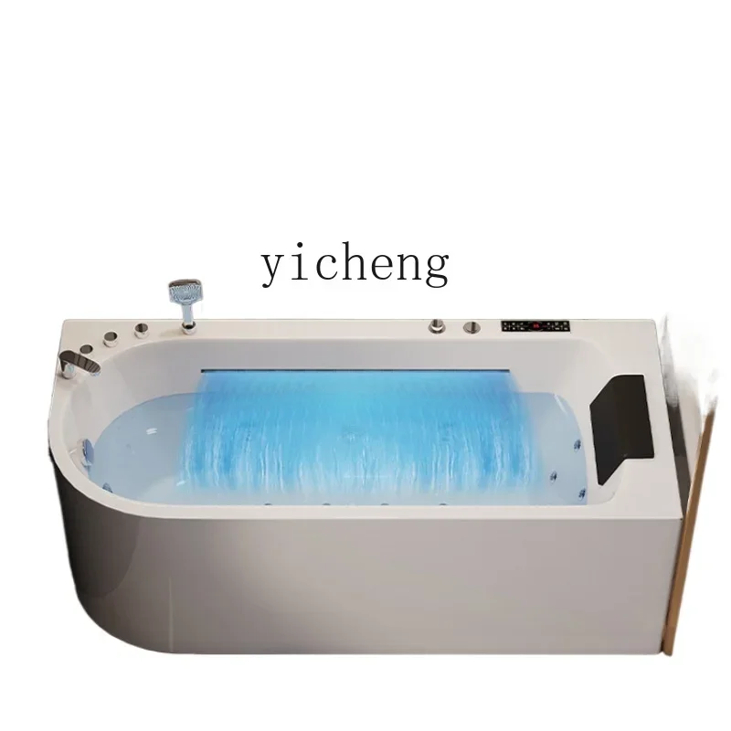 

acrylic waterfall smart thermostatic bathtub household adult fan bath
