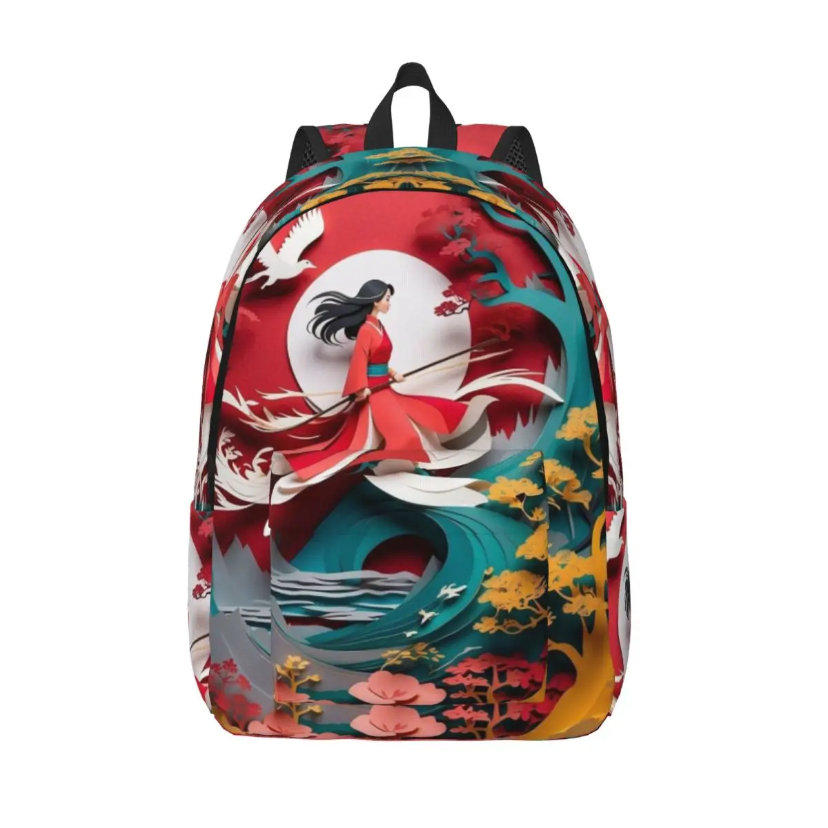 Custom Cartoon Movies Mulan Travel Canvas Backpack Women Men School Laptop Bookbag College Student Daypack Bags