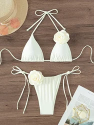 Conjunto de micro biquíni para mulheres, maiôs push up, swimwear feminino sexy, biquíni brasileiro, maiô de duas peças, tanga monocromática, 2022