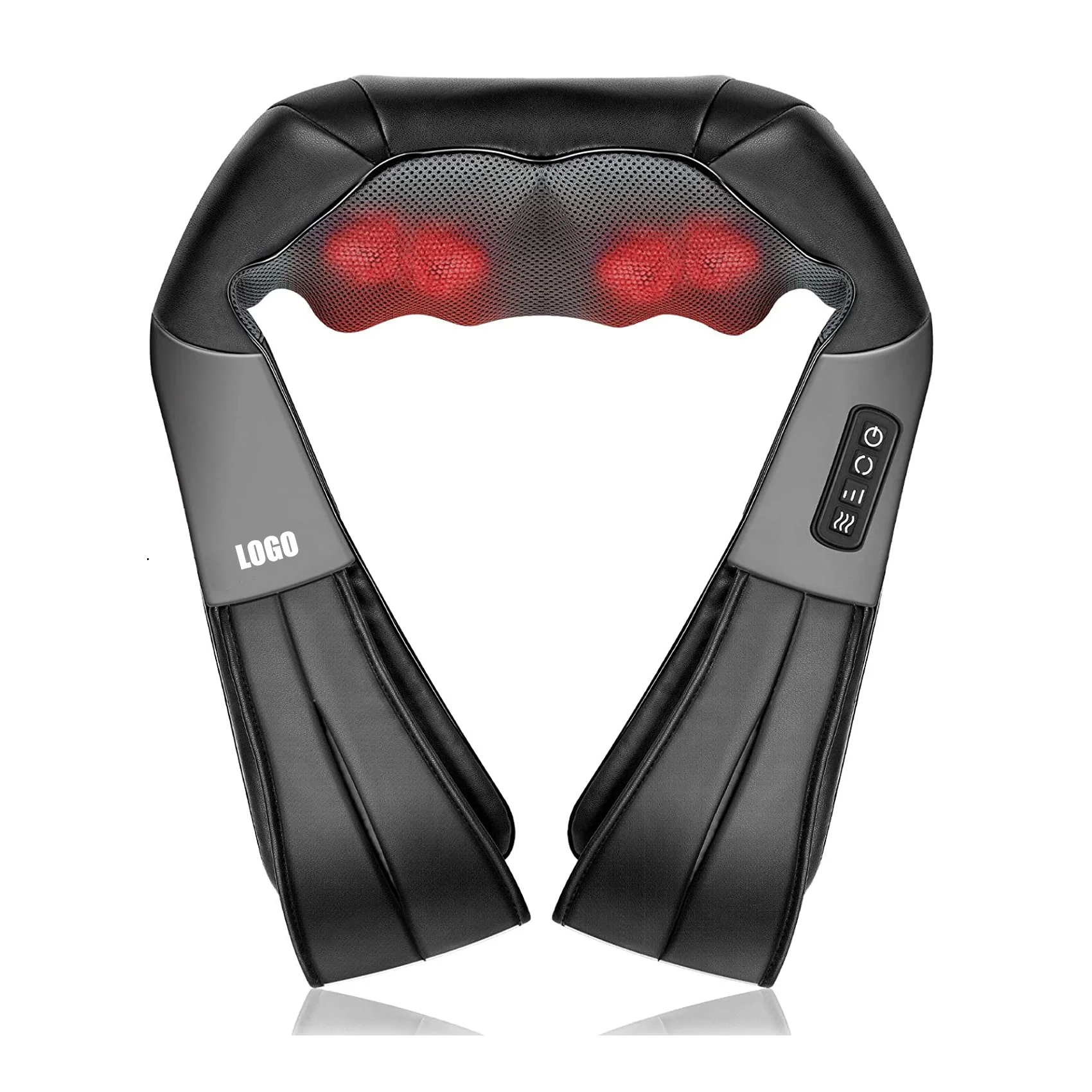 High Quality Best 3D Shiatsu Kneading Back and Neck Massager Electric Shoulder Massage Belt with Rotation Infrared Heating