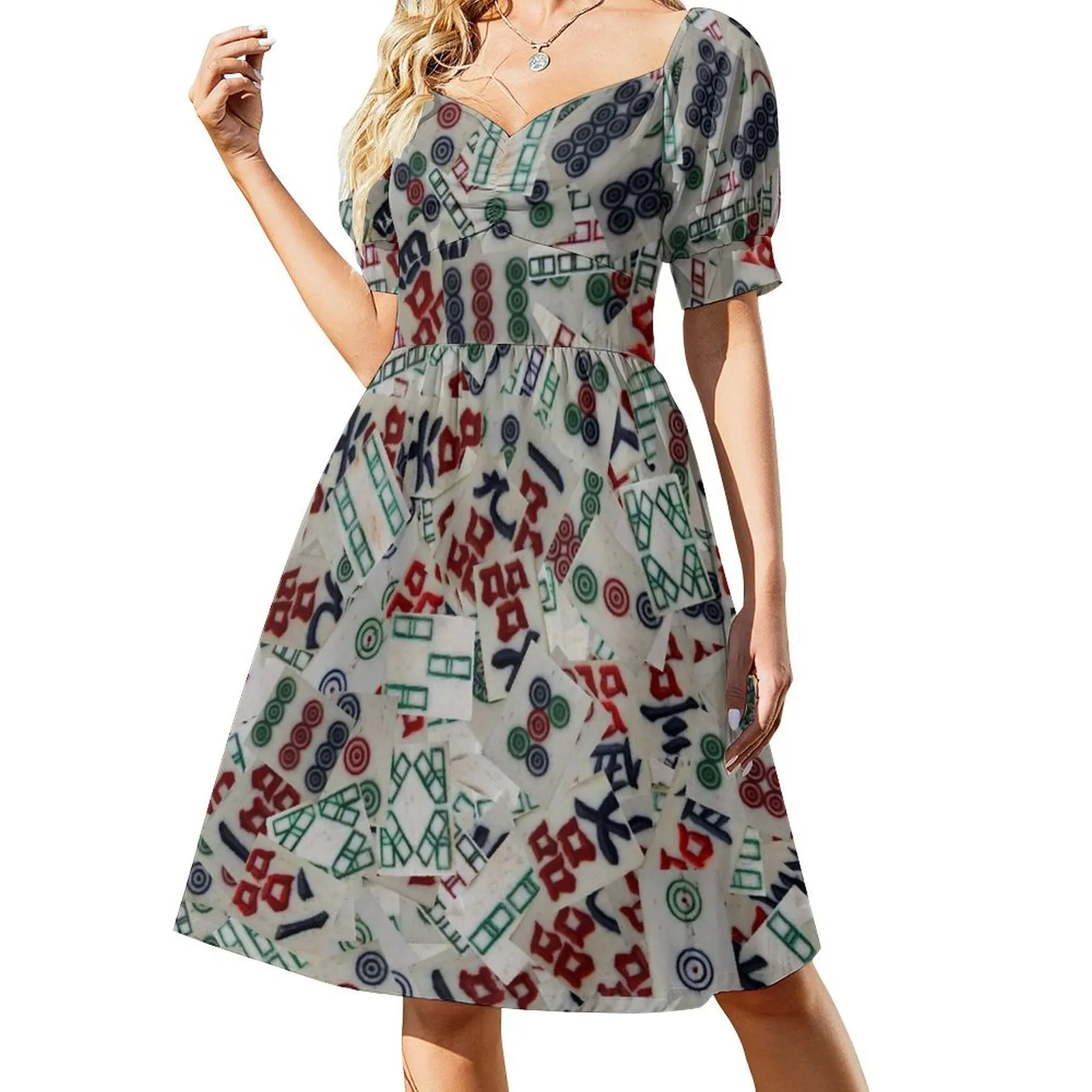 

Mahjong Tiles Dress beach dress Elegant gown long dresses for women