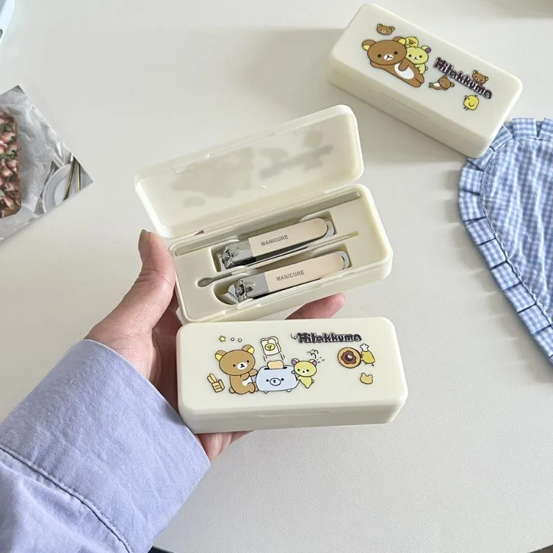 Rilakkuma nail clipper anti-splash with ear scoop household portable diagonal pliers trimming tool