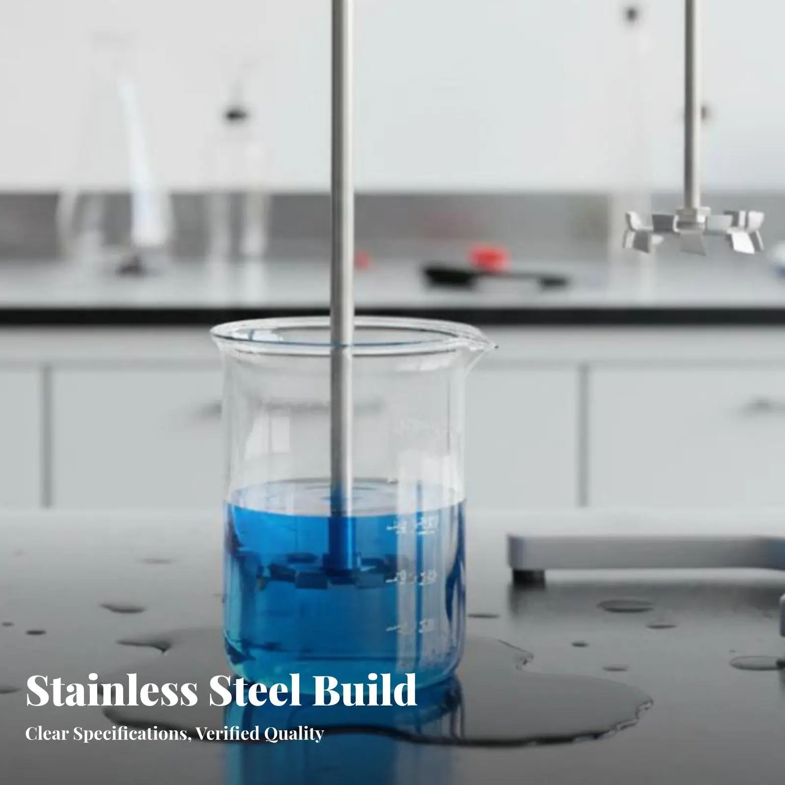 Stainless Steel Mixer Laboratory 2 Propeller Paddle Robust Stir Rod for Science Experiment Quality Control