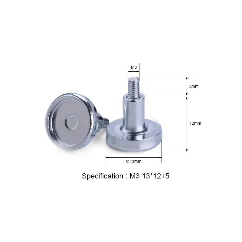 100PCS/lot Magnet Screw Round Disc Cylindrical M3 1317 Magnetic Column Standoffs External Thread for LED Display Module