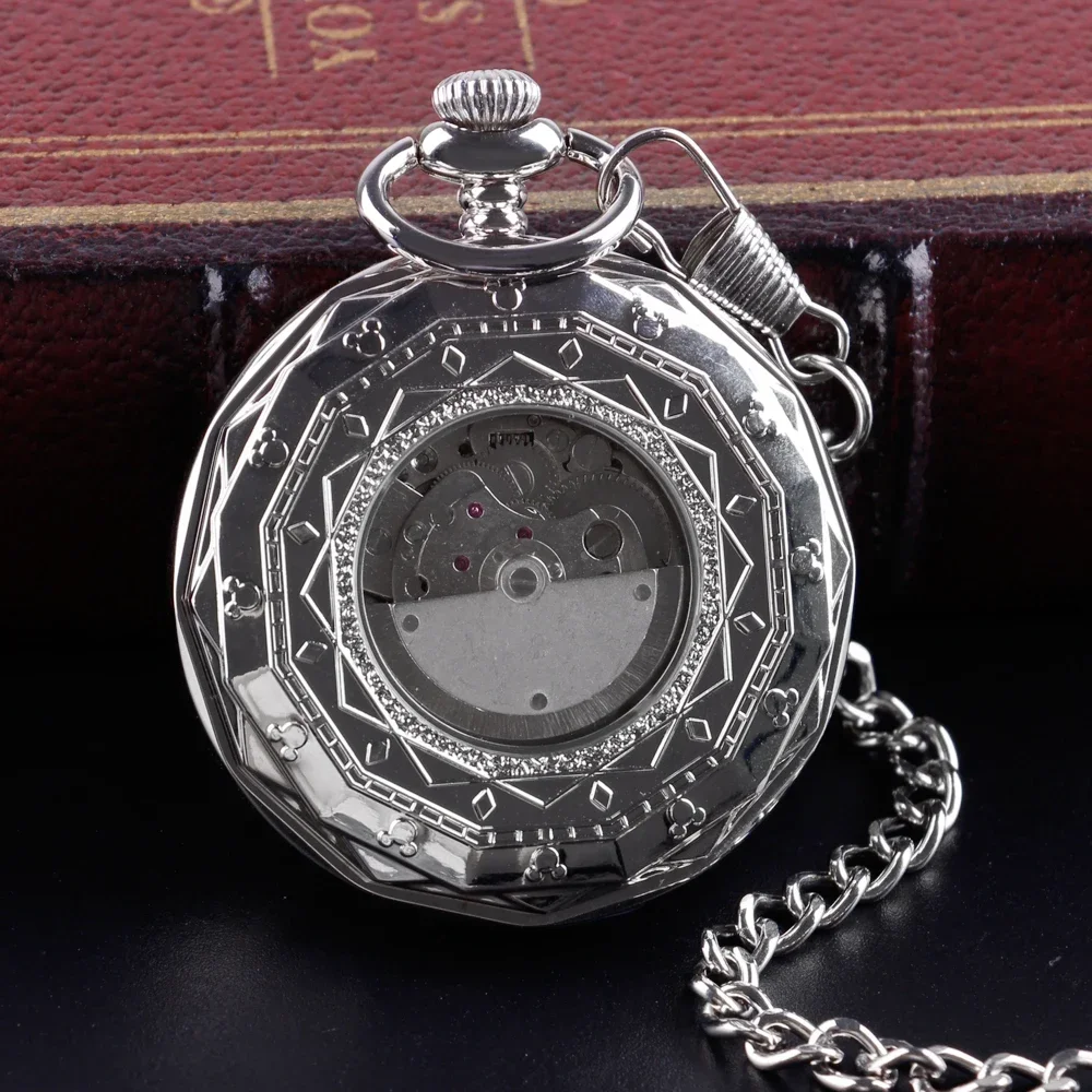 Luxury gold moon phase without cover Mechanical Pocket Watch Antique Pendant Pocket Clock High Grade Gifts for Men