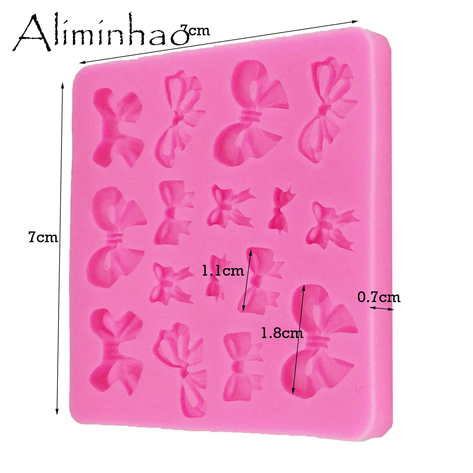 B0182 1pc Fondant Cake Tool Mini Bow Crown Silicone Molds Chocolate Polymer Clay Mold