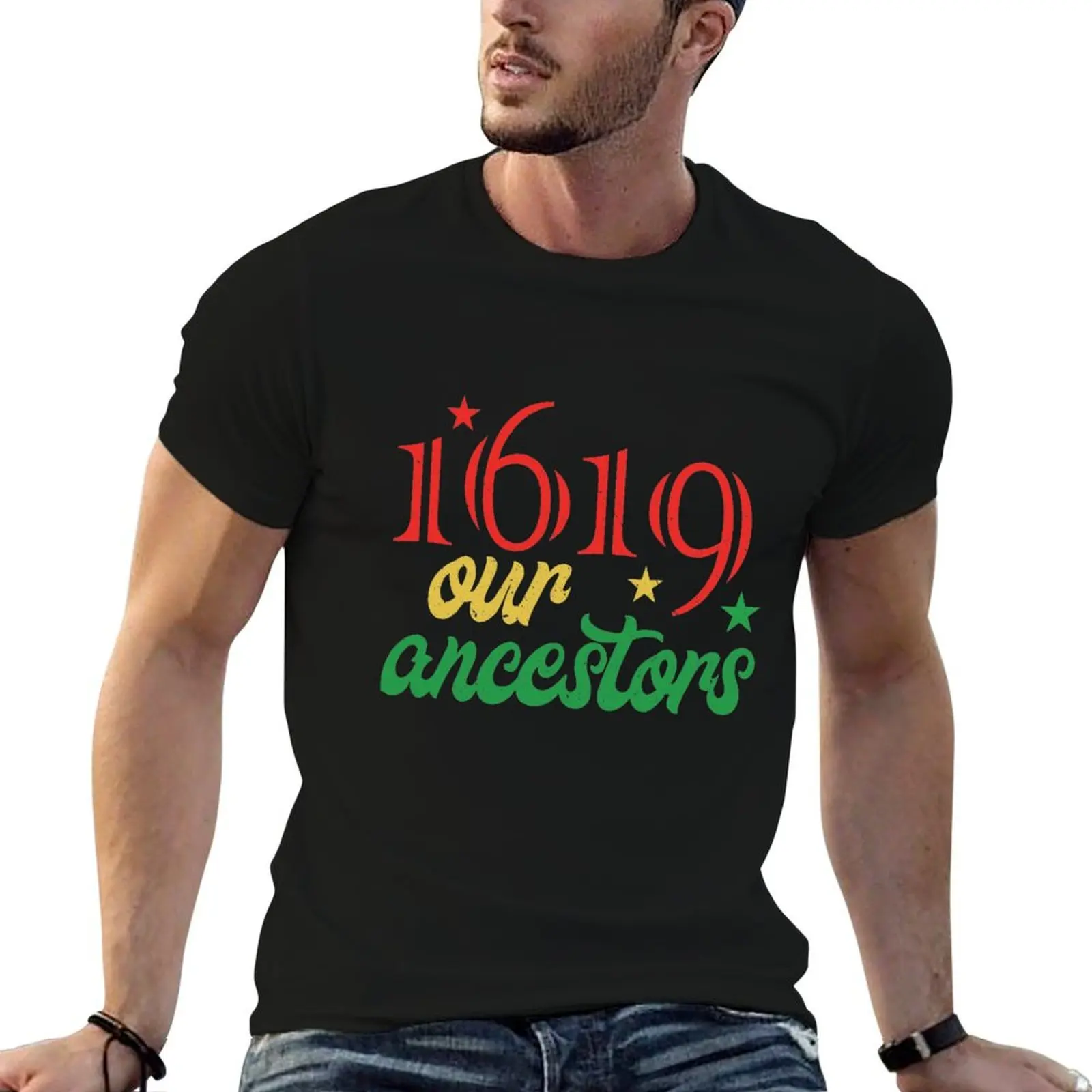 1619 Our Ancestors Project, Black History Month Vintage T-Shirt Non-Shrink Basic Cotton T-Shirt