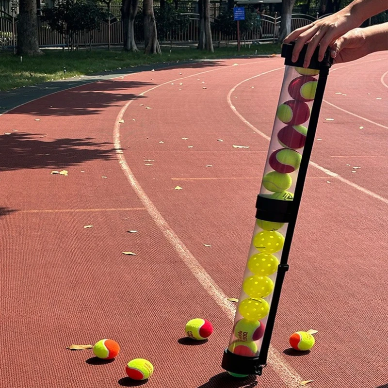 Scalable Tennis Picking Bucket Lightweight Tennis Ball Picker Large Capacity Pickleball Pick Up Basket Acrylic Sports Accessory