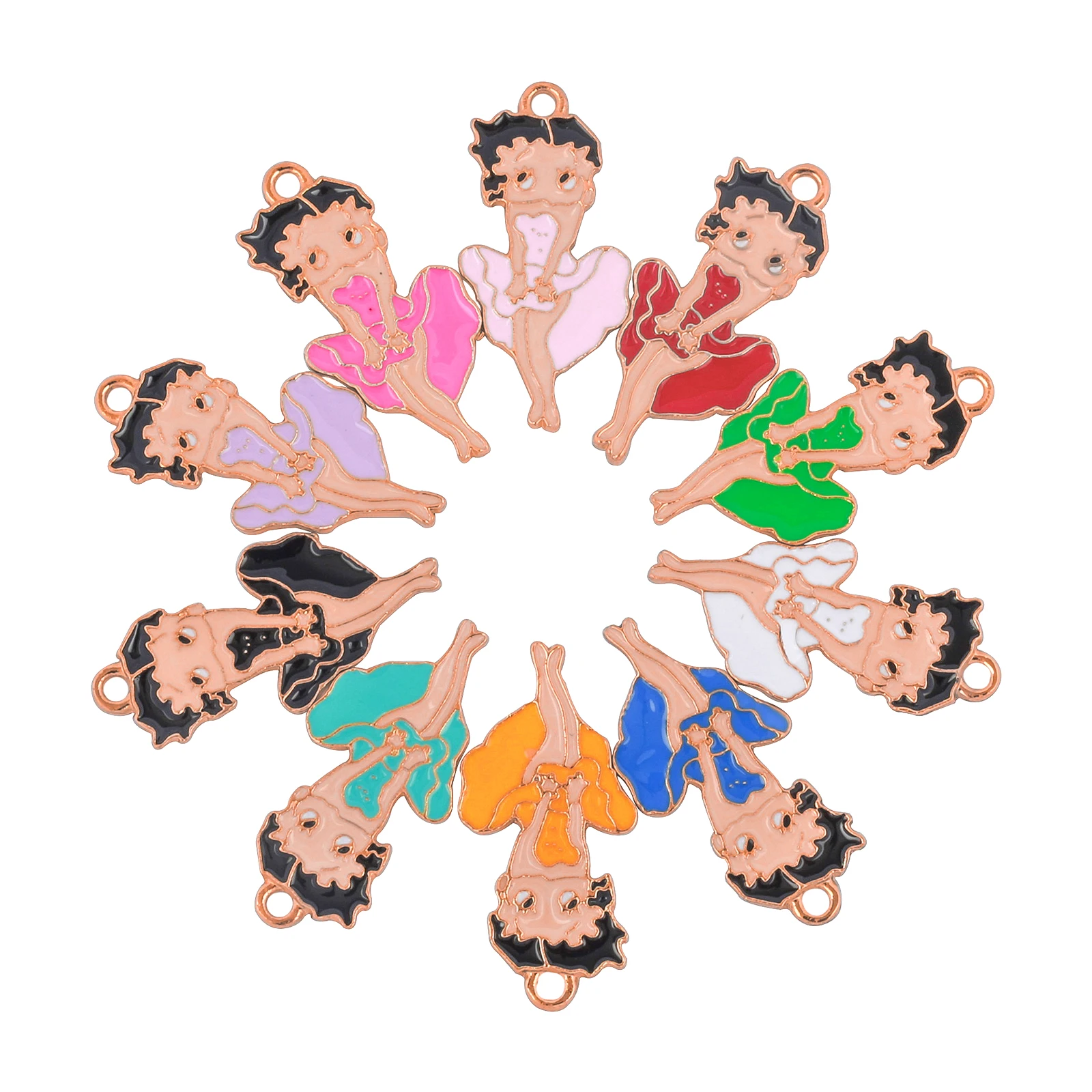 10pcs Alloy Girl Betty Charms Fit For DIY Jewelry Making DGR003-DGR006