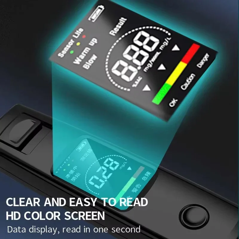 2025 جديد كاشف الكحول المحمولة المهنية حساسية عالية نوع-c شحن الكحول في حالة سكر القيادة أداة إلكترونية للسيارة