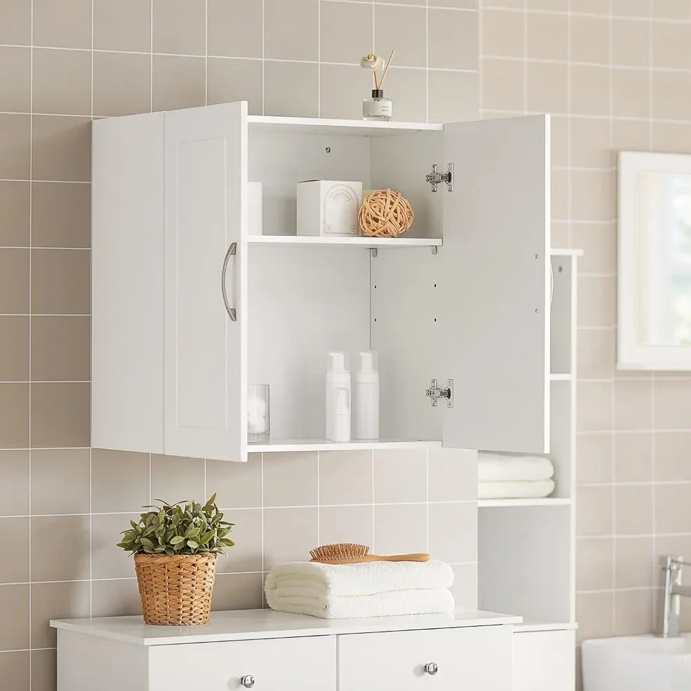 

Bathroom Kitchen Wall Cabinet, Garage or Laundry Room Wall Storage Cabinet with Shelves, Linen Tower Furniture Cabinet