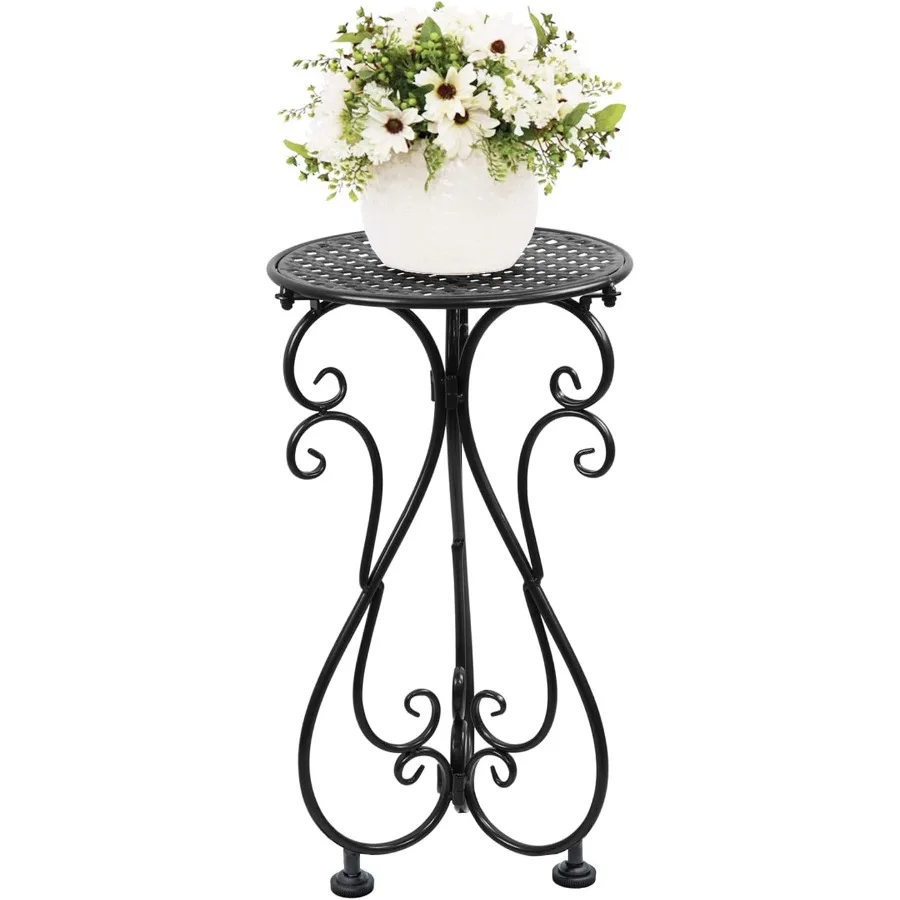 

Metal Plant Stand Heavy Duty Flower Pot Stand 17" Tall Single Planter Holder for Indoor Outdoor Garden Patio Porch Balcony Home