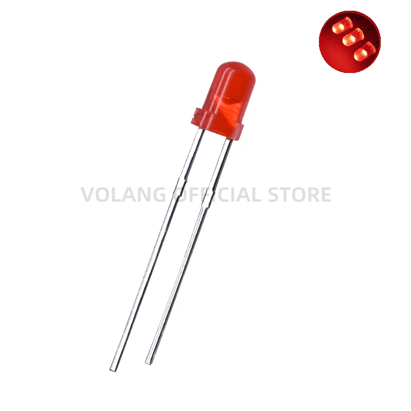 100pcs 3mm LED Diode F3 Assorted Kit White Green Red Blue Yellow Orange White FOG DIP DIY Hight Light Emitting Diode