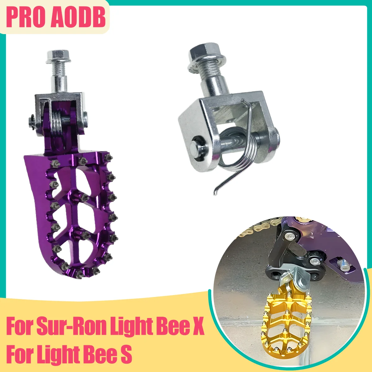 

For Sur-Ron Sur RON Light Bee X & Light Bee S Electric Bike Footpegs Foot Pegs Rests Pedals Bracket Motorcycle CNC Aluminum