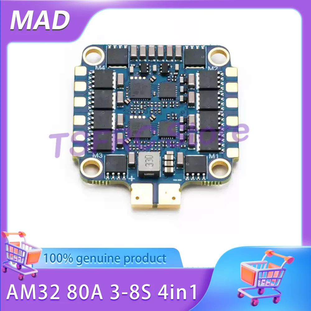 Novo MAD AM32 80A 3-8S 4 em 1 Quatro em Um Ajuste Elétrico de Alta Tensão Adequado para Máquina Crossover FPV
