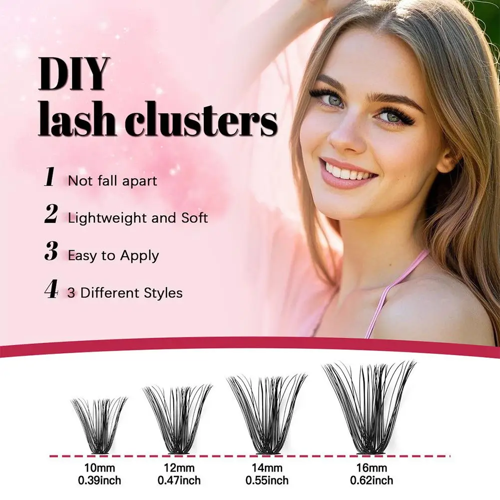 320 grappes D courbe faux cils 5-16mm bricolage segmenté épais naturel et léger mélange cils ensemble outil de maquillage