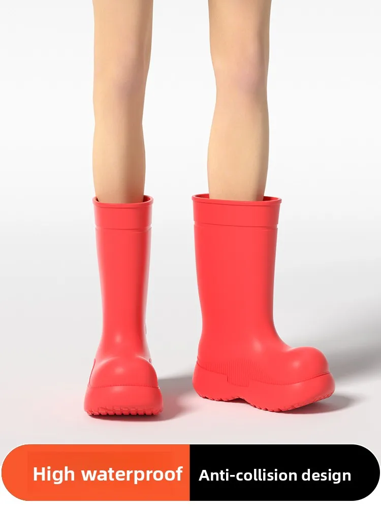 

Women's High-Top Boot Thi Bot Anti-Slip Long Tube Rain Boot Waterproof New 2025 Fall Collection Xi Faion