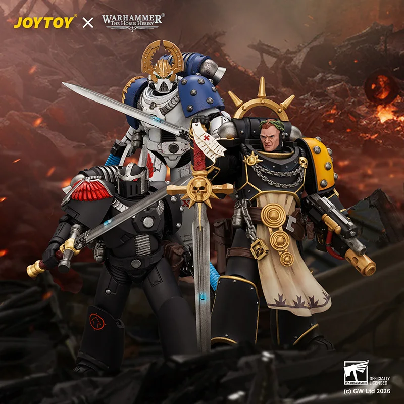 Figurines d'action JOYTOY Warhammer Horus Heresy : Imperial Fists Champion Consul, Dark Angels World Eaters, Sergent Tactique MKVI