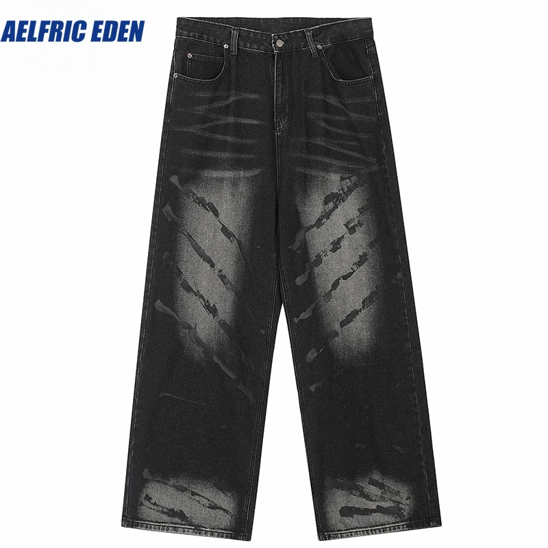 

Aelfric Eden Men Streetwear Jeans Scraches Graphic Vintage Retro Denim Pants Harajuku Pants Jogger Denim Jeans Trousers Hipster