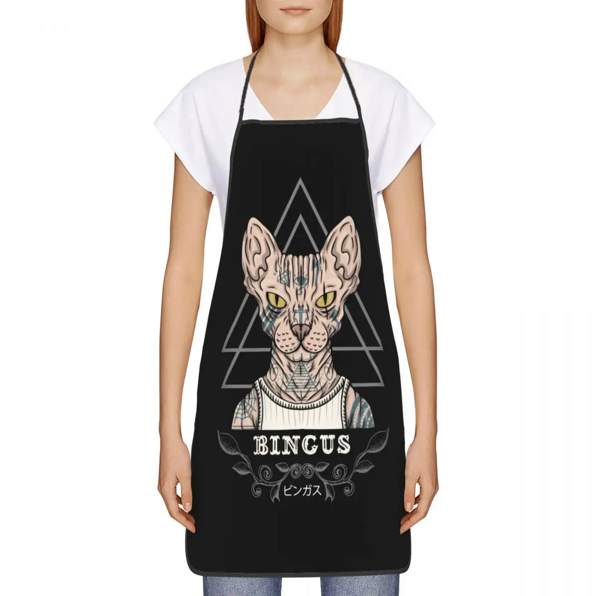 Unisex Bingus Gangster Kitchen Chef Cooking Baking Apron Men Women Sphynx Cat Tablier Cuisine for Gardening