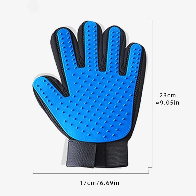 Pet Grooming Glove Gentle Silicone Deshedding Brush Effective Hair Remover Massage Mitt for Cats Dogs view 6