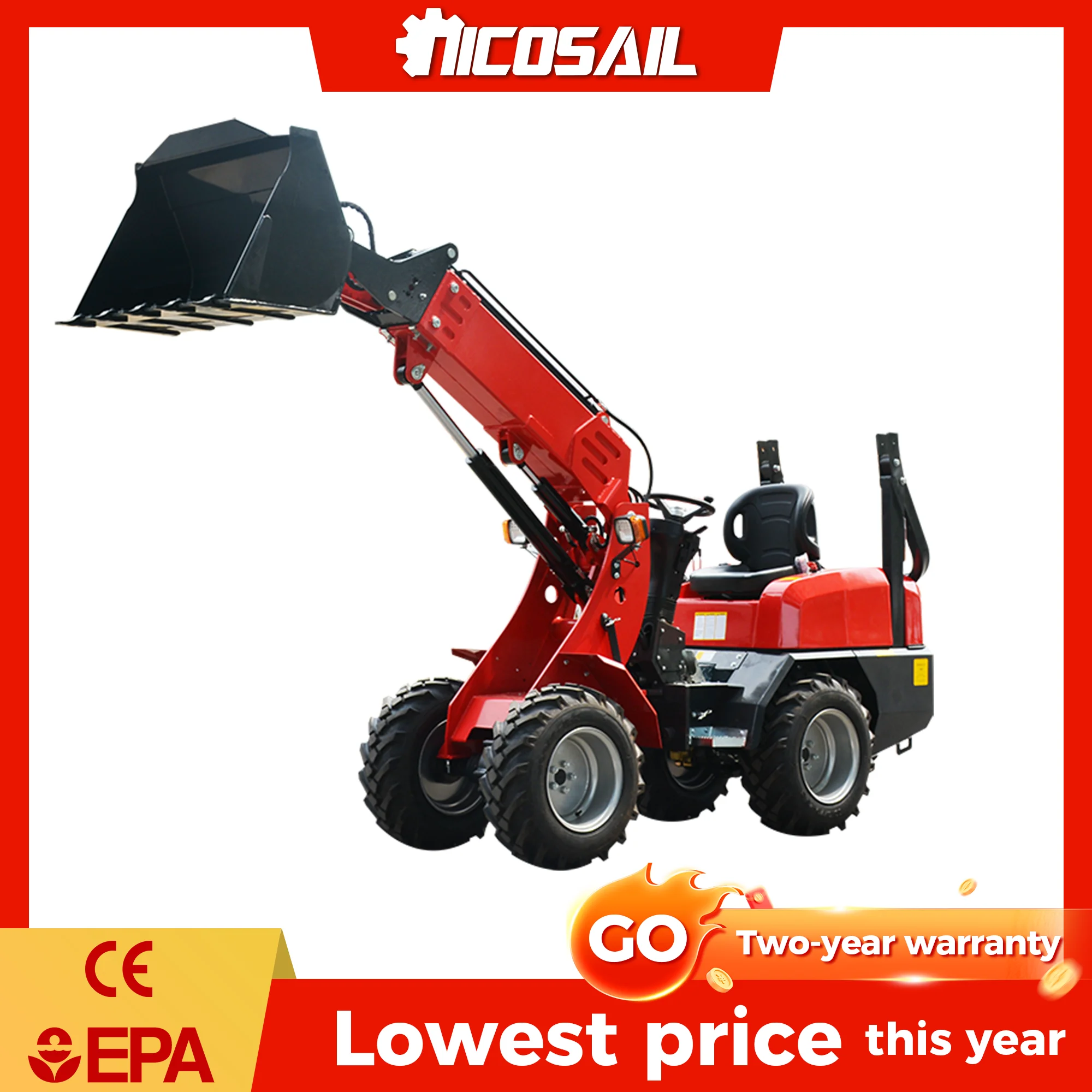 

3-тонный телескопический погрузчик с сертификатом CE, Euro 5, компактный гидравлический колесный погрузчик для сельского хозяйства и строительства