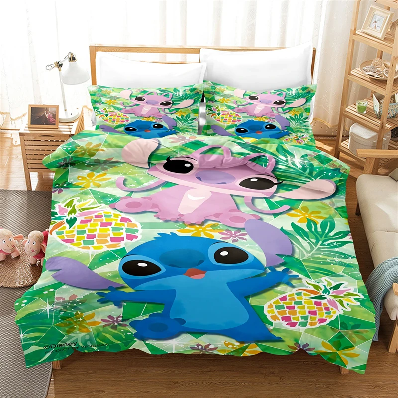 Multi-Color Stitch Duvet Cover, Padrão dos desenhos animados, adequado para decoração do quarto, crianças e adolescentes, presente