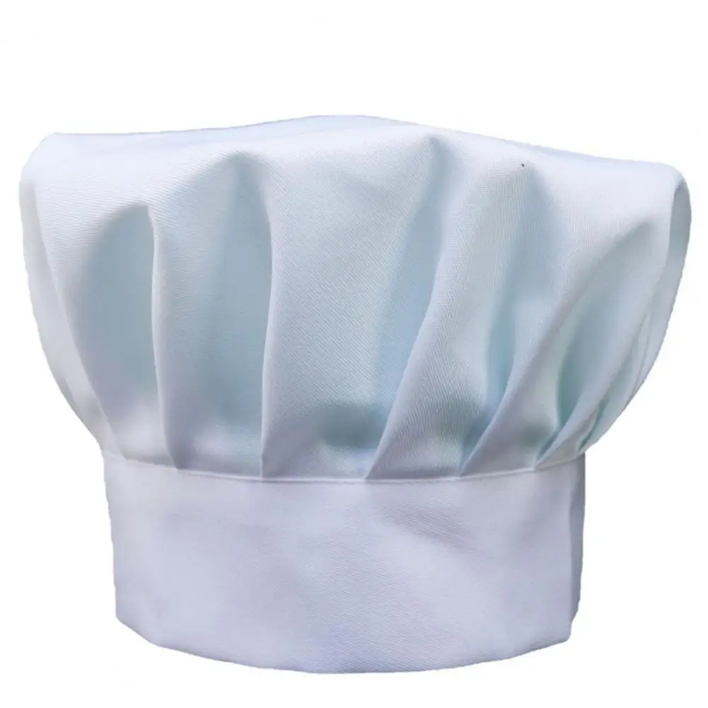 Chapeau de chef de cuisine pour hommes, chapeau de chef professionnel, chapeau de costume de cuisine, blanc uni, unisexe