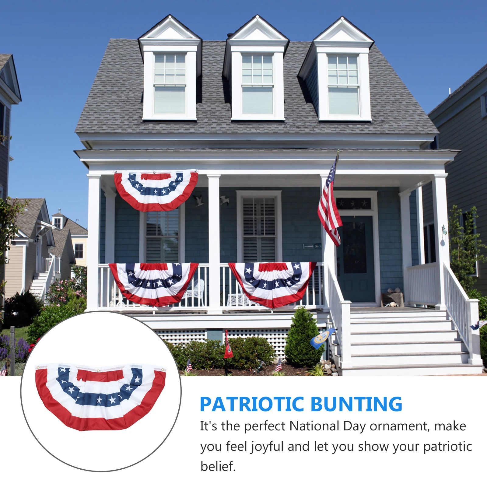 

4 Pcs Outdoor American Flag Bunting Flags Polyester Independence Day Banner Usa Decoration