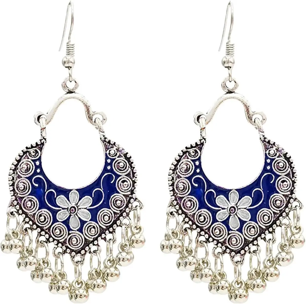 Boho Vintage Earrings for Women, 925 Sterling Silver Hollow Bohemian Dangle Drop Earrings Tribal Floral Earrings Jewelry Mothers Day Gifts for Mom Birthday Gifts