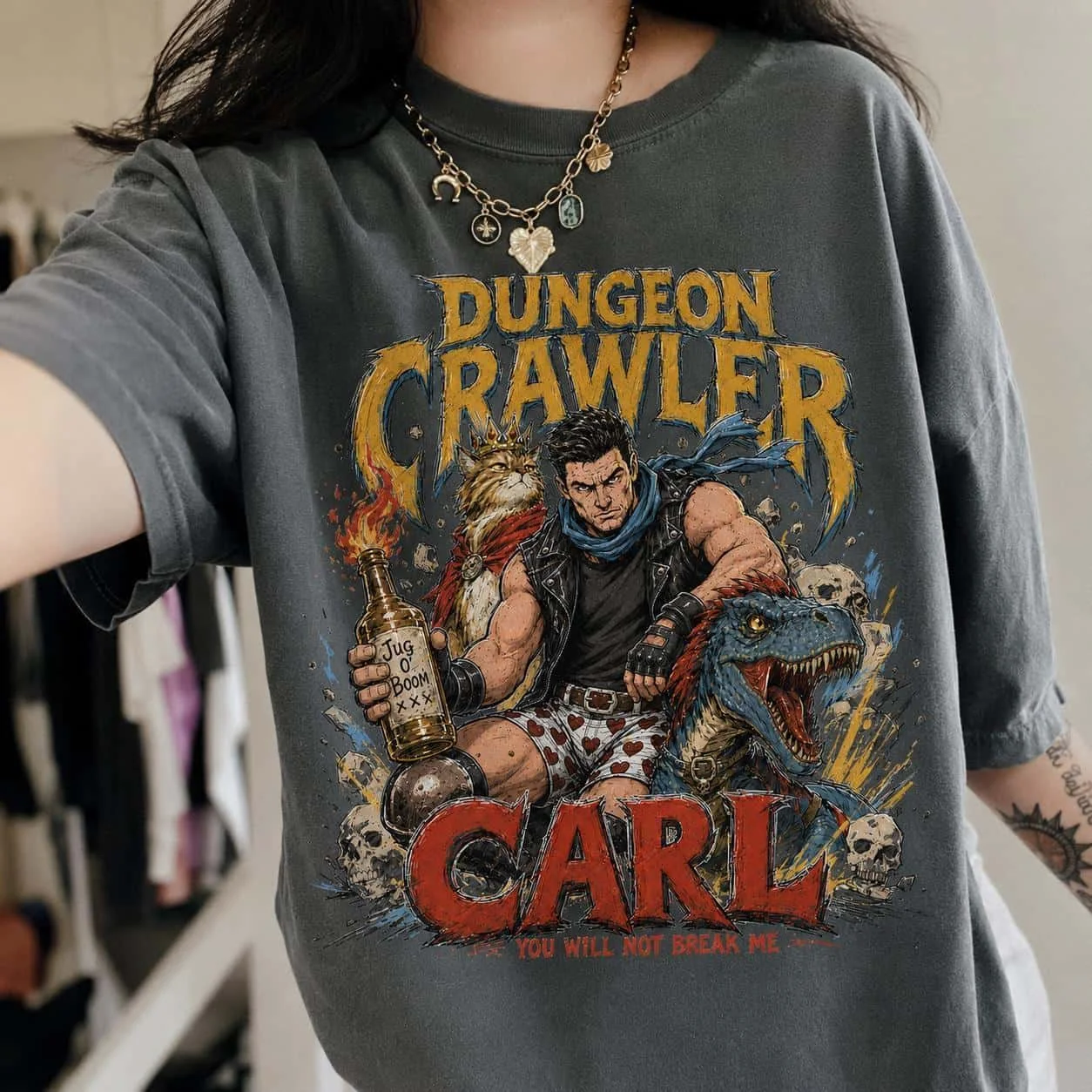 Dungeon Crawler Carl Donut Mongo Shirt Dungeon Crawler Carl T-shirt 2026Summer Men Women Cotton Oversized T-shirt Streetwear Y2K