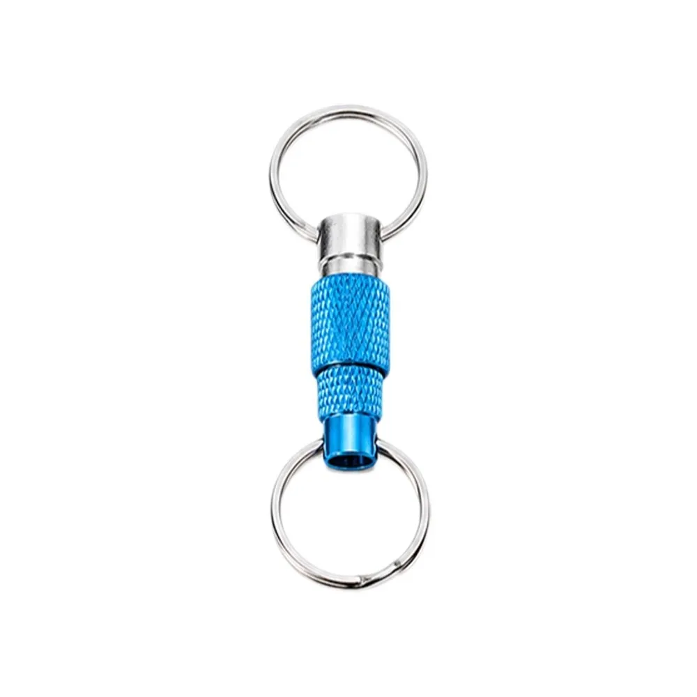 Double Headed Quick Release Keychain 360° Rotation Retractable Detachable Keychain Compact Aluminum Alloy Pull Apart Key Rings