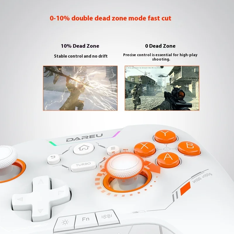 Dareu H100 Game Controller Three Mode Wireless Gamepad Custom Hall Trigger Hall Joystick 1000Hz Gamepads For PC NS Smartphone