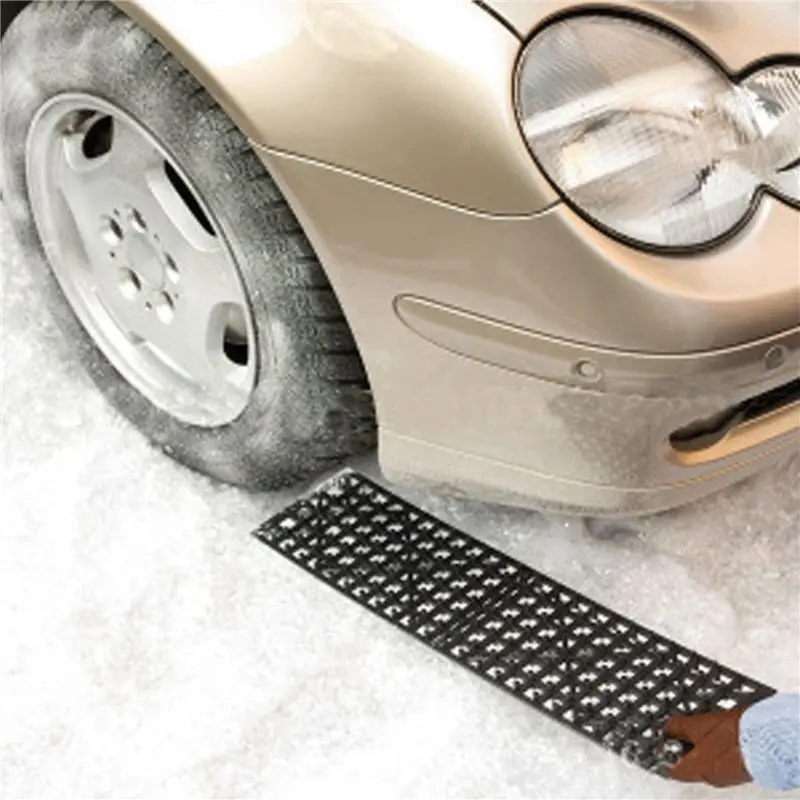 AU28-4Pcs Car Snow Mud Off Plate Tire Traction Foldable Skid Plate Nonslip Mat Sand Snow Chain Wheel Anti Skid Snowboarding