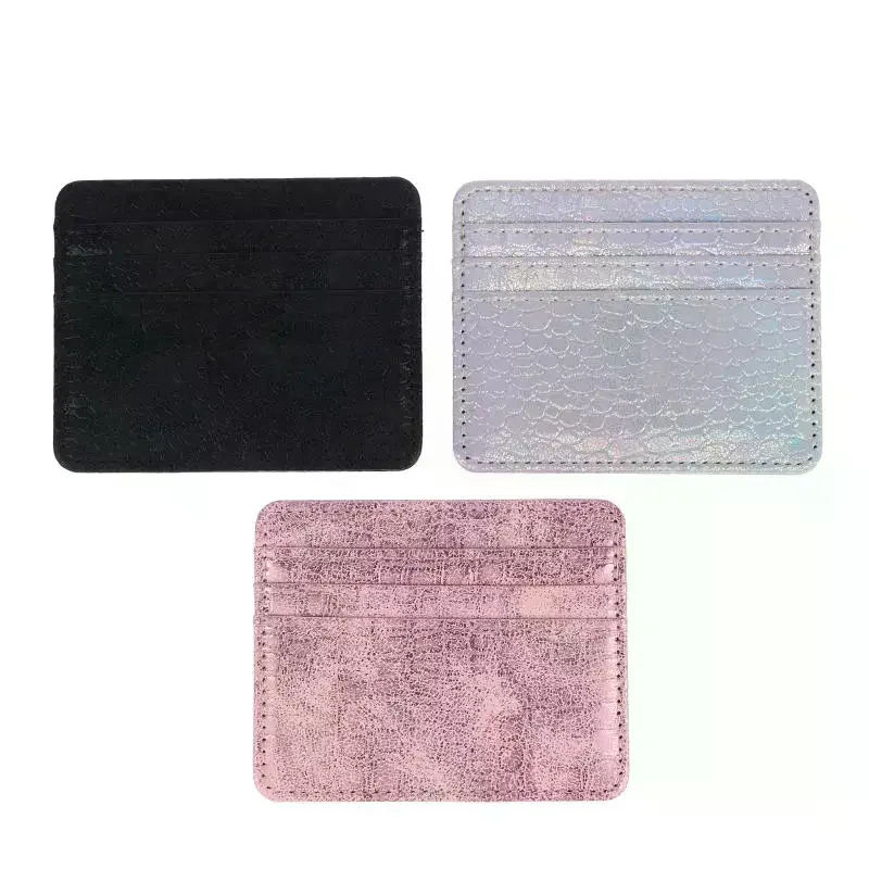 /HTF/Leather Mini Wallet Slim Bank Card Holder Men's Business Small ID Case For Women Purse 4 Slots Cardholder Ultra-thin