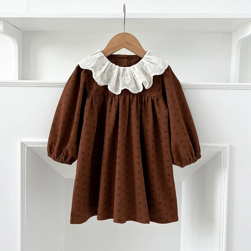 2023 neue Herbst Baby Mädchen Kleid 2-6Y Baby Mädchen Party Geburtstag Kleid Frühling Lange Ärmeln Spitze Baby Mädchen Kinder Prinzessin kleid – Detail 4