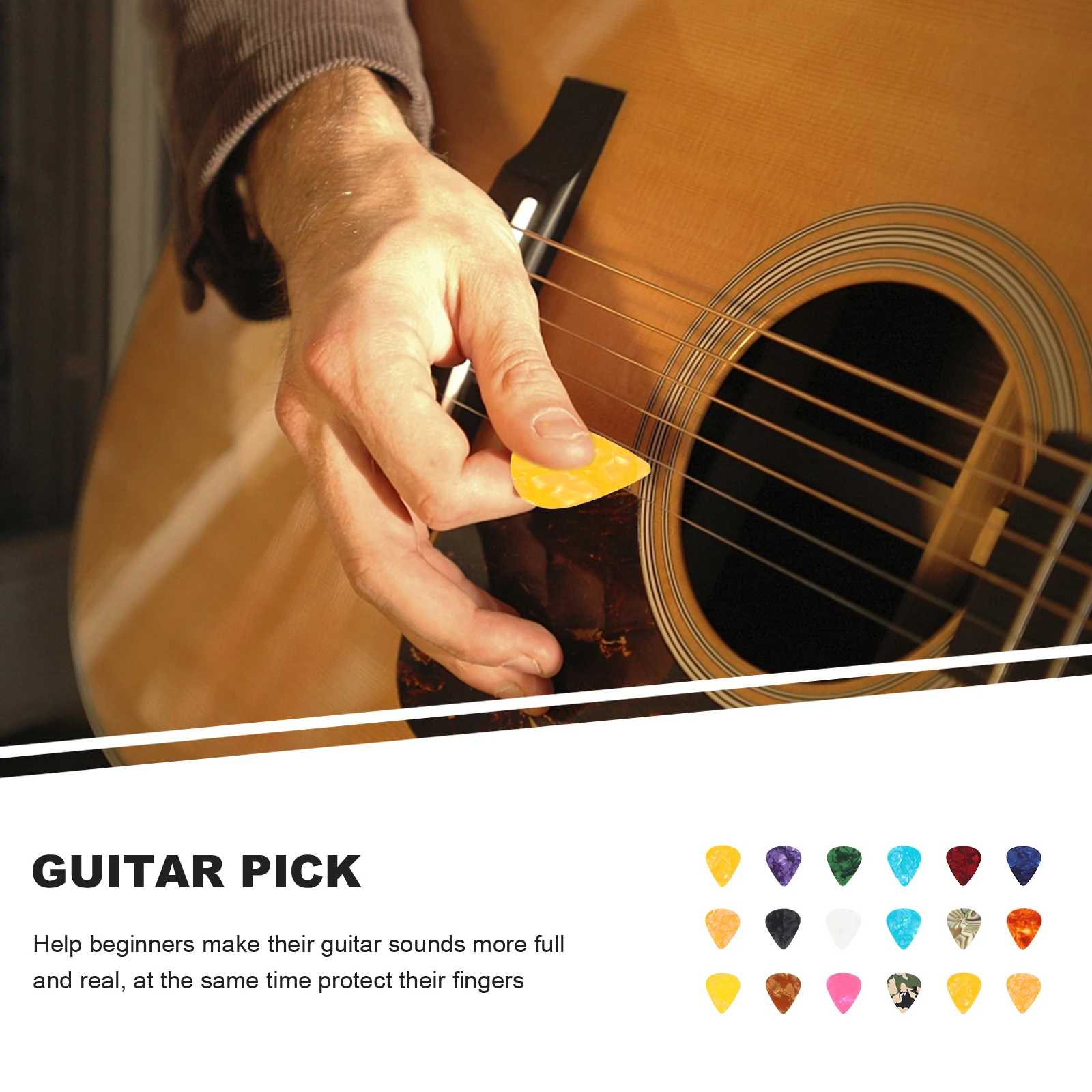 

40pcs Guitar Picks For Acoustic Electric Bass Ukulele Celluloid Plectrums Lightweight Durable Instrument Accessories