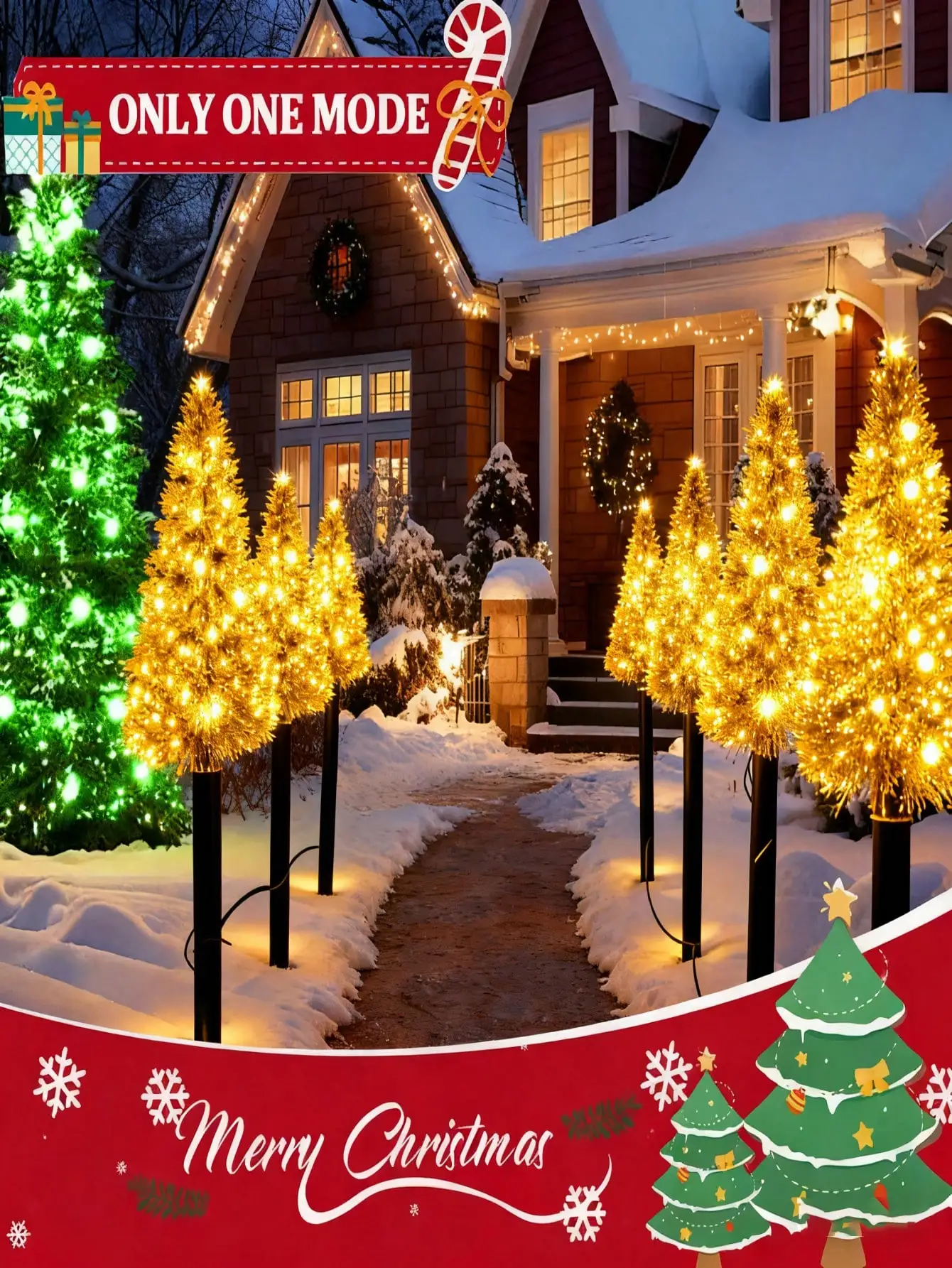 Luce solare da esterno per albero di Natale