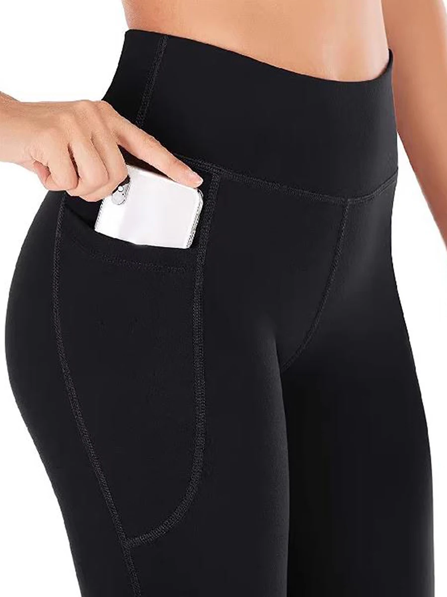 Women Flare Yoga Pants Solid Color Stretch High Waist Workout Pants for Fitness Sport Running Activewear