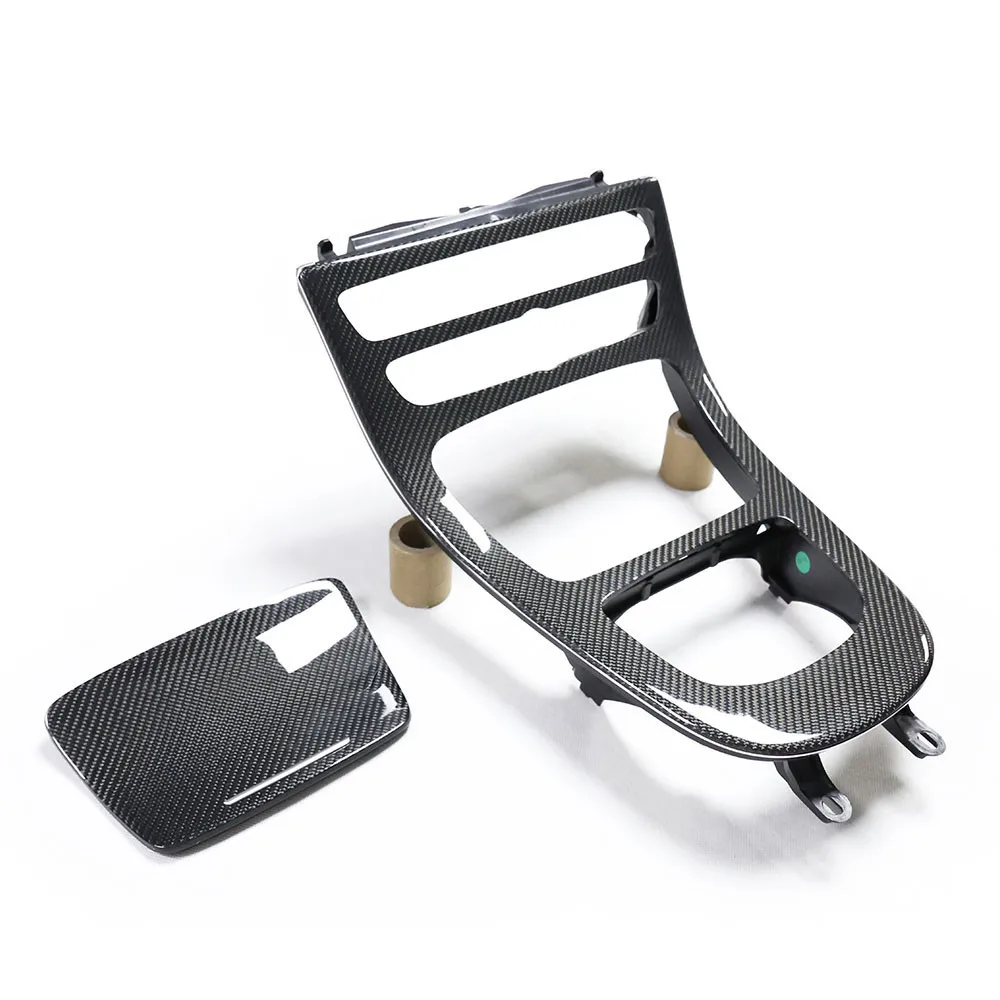W213 e-Class E53 E63 S LCI 2019 Carbon Fiber Interior Center Console Carbon Fiber Gear Surround Trim Replaceme