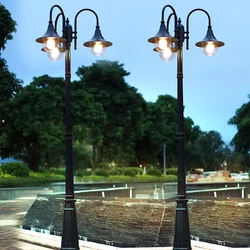 Farola LED impermeable para exteriores, lámpara para jardín, villa, retro, césped, 3M, poste alto, comunidad, 85-265v