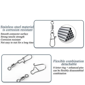 50 PCs Edelstahl -Angelanschluss Schnapprollen Rolling Rolling Fishing Hooks 10 Hauptverkauf Pin Oregon - №3