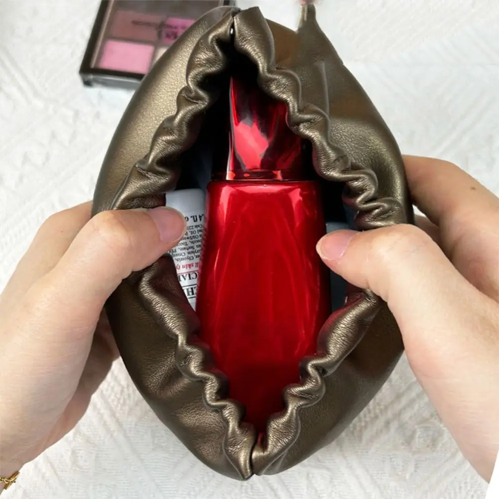 حقيبة تخزين كابل البيانات على الطراز الكوري حقيبة ربيعية من أوراق البولي يوريثان ذاتية الإغلاق بلون سادة حقائب صغيرة حقيبة تخزين حقيبة مستحضرات التجميل للسفر #6