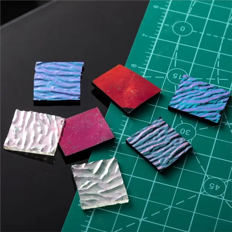 For Fusing Microwave For Jewelry Making Supplies- Dichroic Glass Scrap Assorted 4 Bag Set, Iridescent Effects For Fusable Kiln