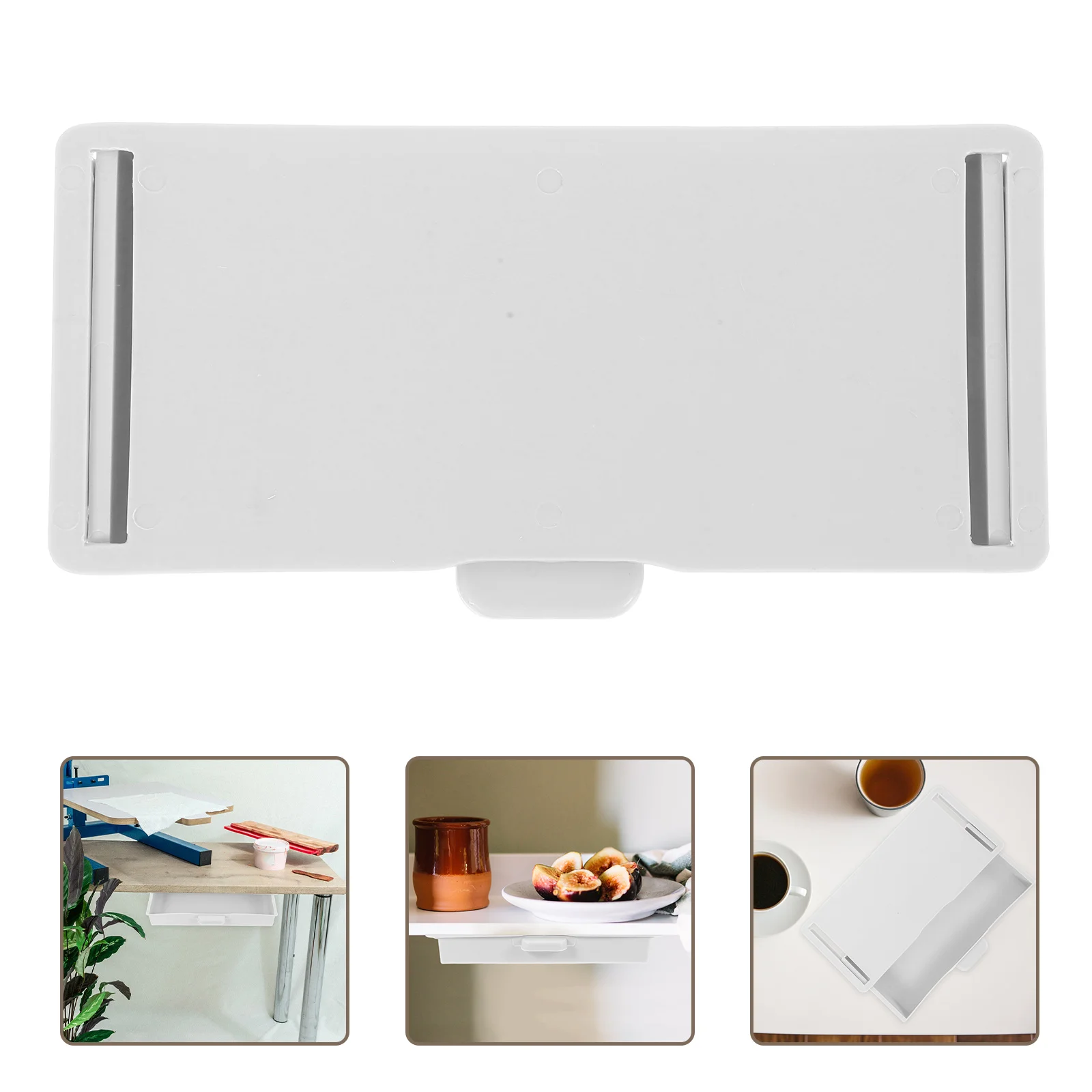 

Self Adhesive Under Desk Drawer Box Hidden Storage Organizer Slide Out Tray For Pencil Pen Stationery Office Durable Plastic No